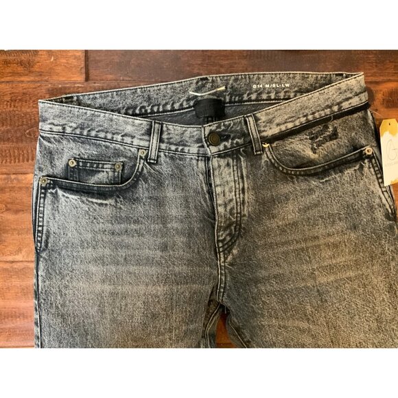 Saint Laurent Paris Black Acid Wash Denim D14 Straight Leg Jeans, Size 32 - Picture 2 of 8